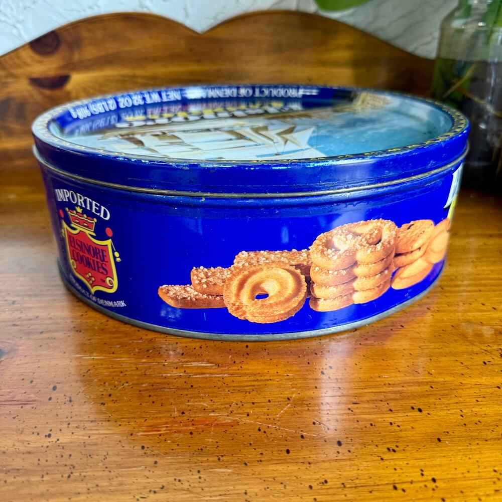 Vintage Elsinore Cookies Tin Danish Butter Cookies Tin Nautical Ship Denmark - Picture 6 of 11